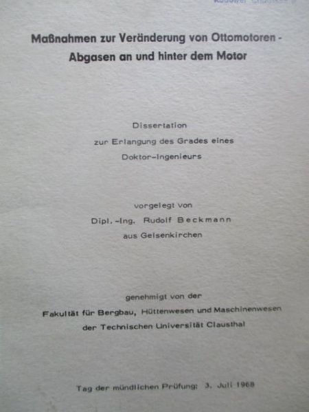 Maßnahmen zur Veränderung von Ottomotoren- Abgasen an und hinter dem Motor