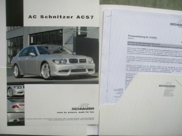 AC Schnitzer ACS7 E65 Pressemitteilung 1/2002