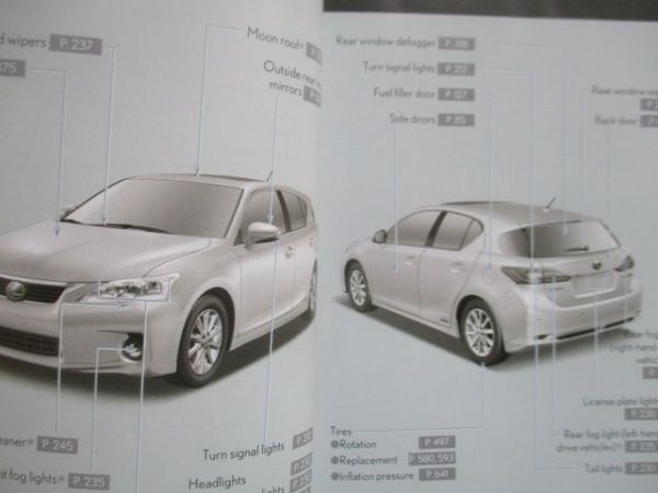 Lexus CT200h 2010 Owners Manual Bordbuch Englisch