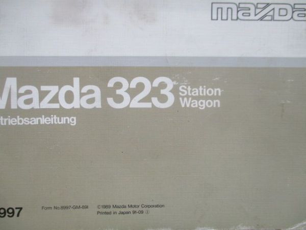 Mazda 323 Station Wagon Betriebsanleitung 1989 Typ BD