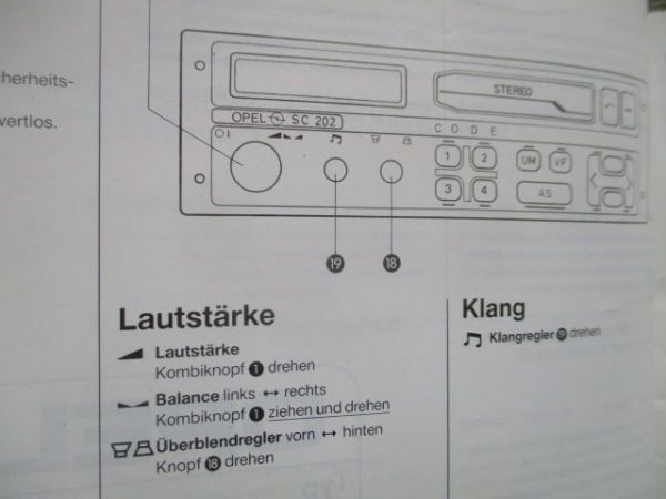 Opel Radio SC 202 Juli 1990