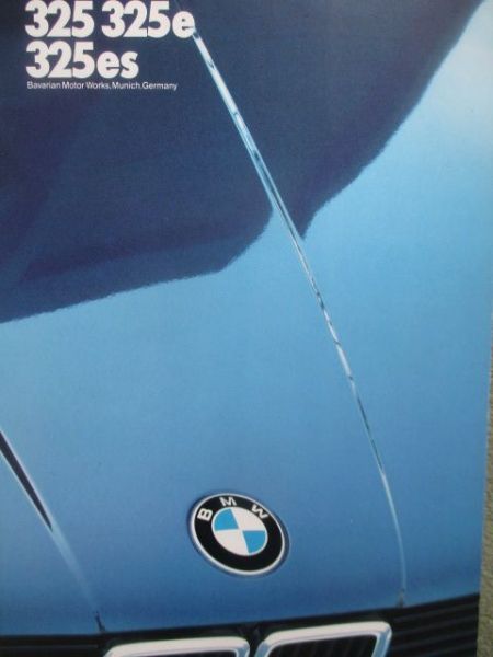 BMW 325 325e 325es E30 US 3-1986