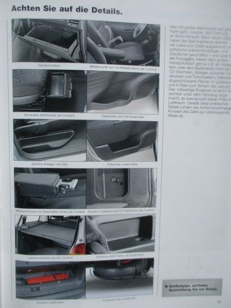 Opel Zafira A Produktinformation Januar 1999