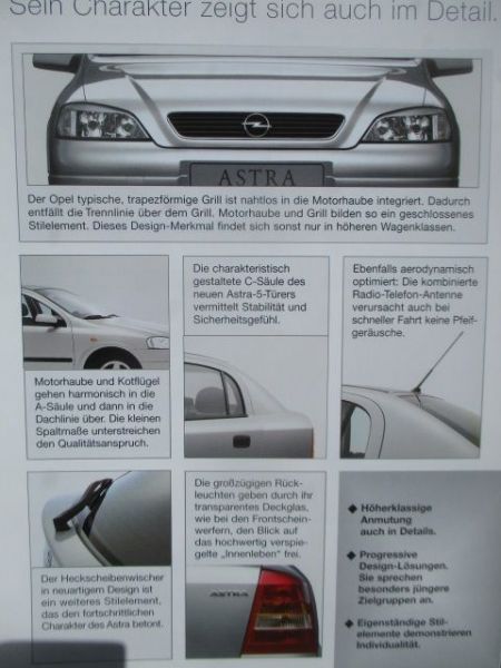 Opel Astra G Produktinformation September 1997 Ordner