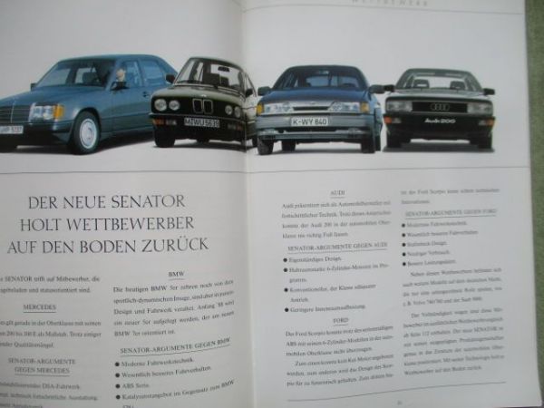 Opel Senator B Produktinformation August 1987