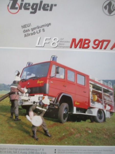 ziegler Löschgruppenfahrzeug LF8 MB 917 AF Prospektblatt