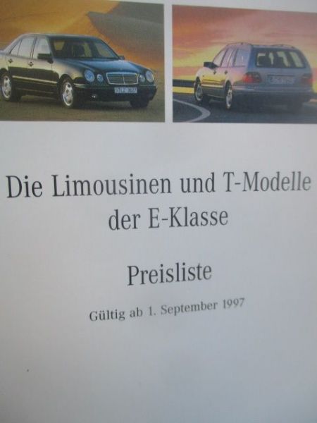 Mercedes Benz E-Klasse Limousinen & T-Modelle W210 September 1997