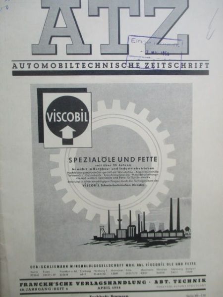 Automobiltechnische Zeitschrift Apirl 1958