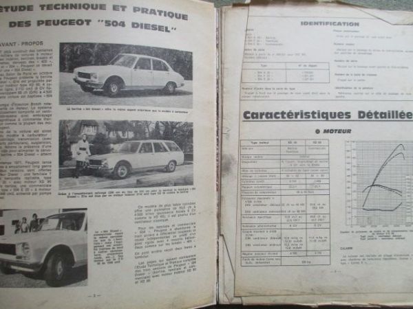 Peugeot 504 Diesel Revue Technique automobile Mars 1972