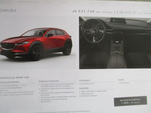 Mazda CX-30 Preisliste Juli 2024