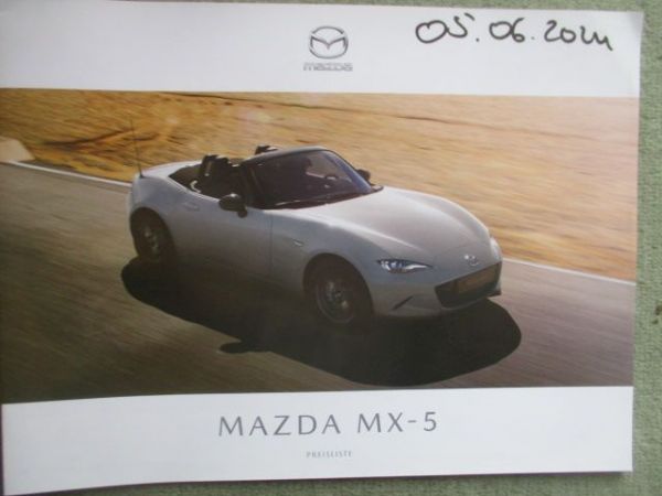 Mazda MX-5 (ND) Roadster +RF Preisliste Oktober 2023