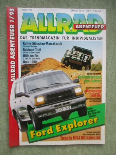Allrad Abenteuer Januar 1993