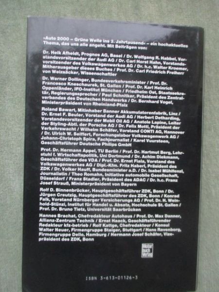 Motorbuch Verlag Fritz Haberl Walter Kroemer Auto 2000 Grüne Welle ins 3.Jahrtausend
