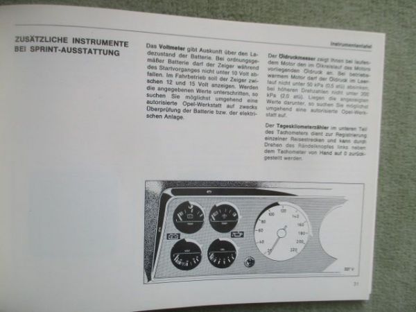 Opel Rekord D 1.7 1.9 2.0S 2.1D Betriebsanleitung