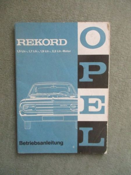 Opel Rekord C Betriebsanleitung Juni 1967