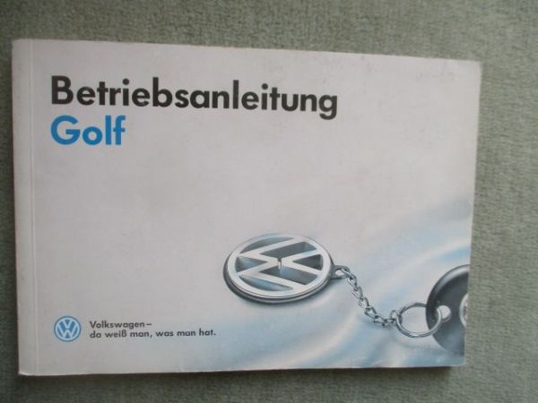 VW Golf III (1H1) Betriebsanleitung März 1992