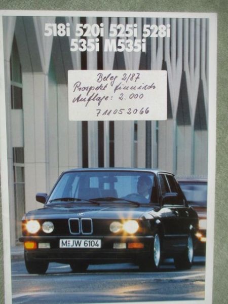 BMW 518i 520i 525i 528i 535i M535i E28 Finnland September 1987
