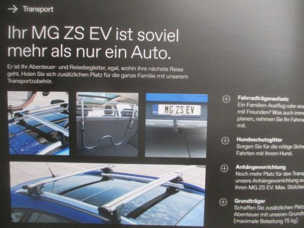 MG ZS EV Zubehör Katalog