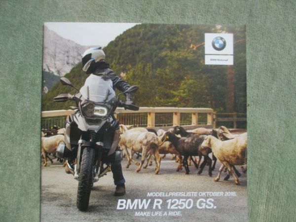 BMW R 1250 GS Preisliste Oktober 2018