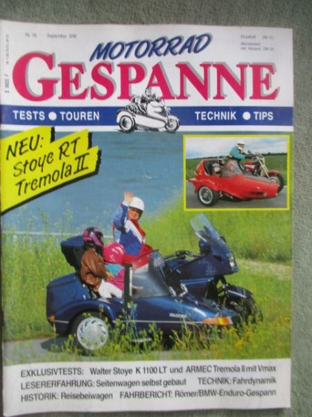 Motorrad Gespanne September 3/92