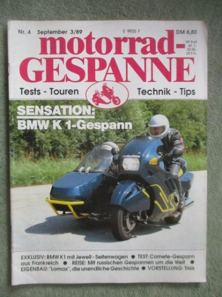 motorrad Gespanne September 3/1989