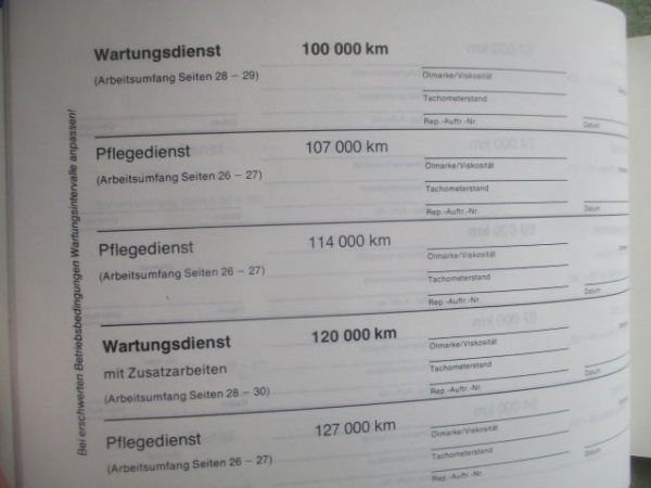 Mercedes Benz 207D 307D 407D 409D L407D O 309 D-07 BR309 Wartungsheft März 1982
