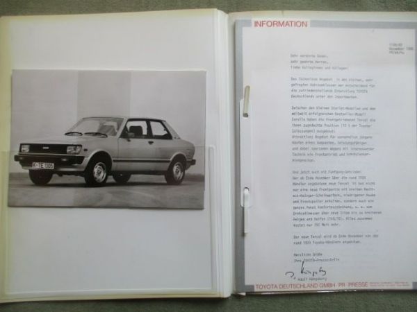 Toyota Tercel 1.Genation (L10) November 1980 Pressemappe +Fotos