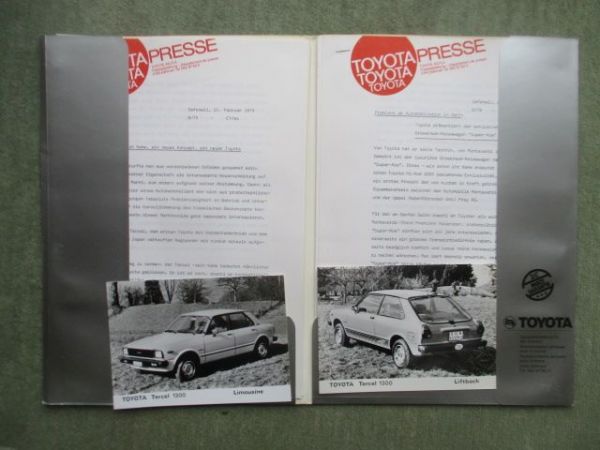 Toyota Presse Tercel 1300 Limousine +Liftback Februar 1979