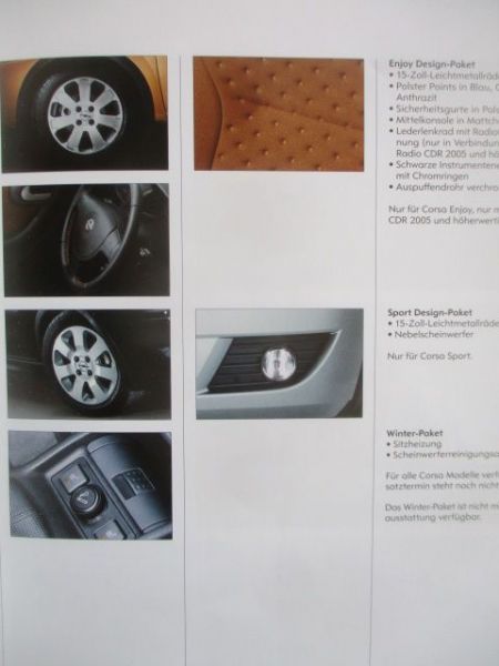 Opel Corsa C Modelljahr 2004 Produktinformation intern