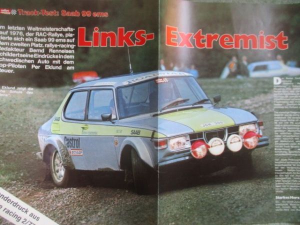rallye racing Saab 99 ems Sonderdruck