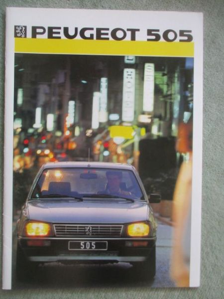 Peugeot 505 GL GLD GR GRD SR GTI GTD Turbo Injection Prospekt 1986