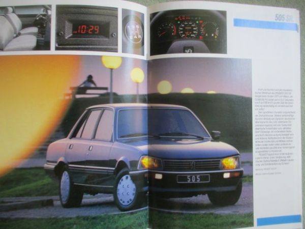 Peugeot 505 GL GLD GR GRD SR GTI GTD Turbo Injection Prospekt 1986