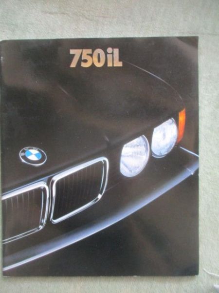 BMW 750iL E32 Großformat Prospekt März 1988 US Version