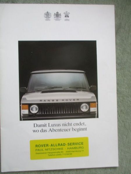 Range Rover Series Classic 4-türig 2-ütrig +Vogue Prospekt Deutsch