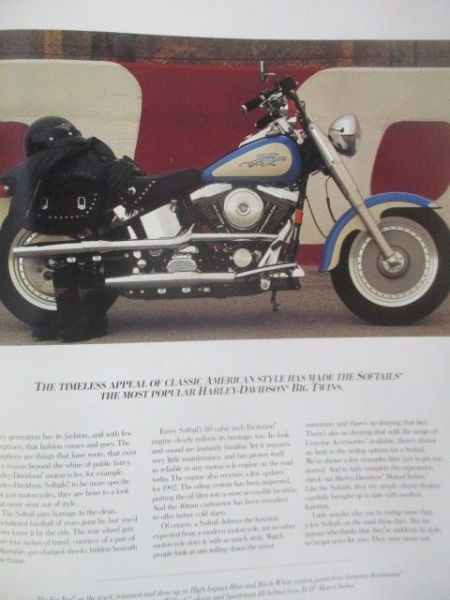 Harley-Davidson Motorcycles 1992 USA Broschüre