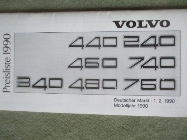 Volvo Preisliste 1990