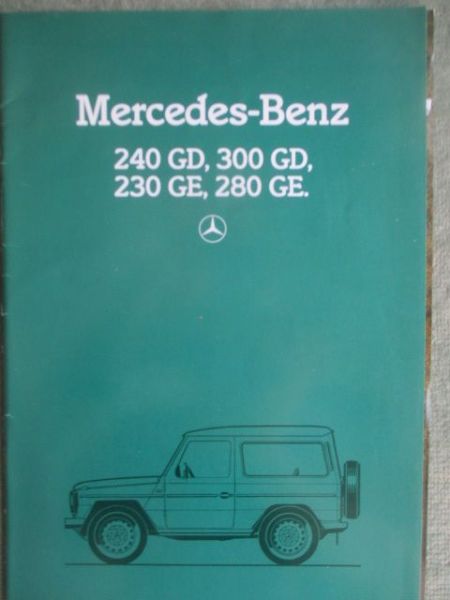 Mercedes Benz 240GD 300GD 230GE 280GE Oktober 1984