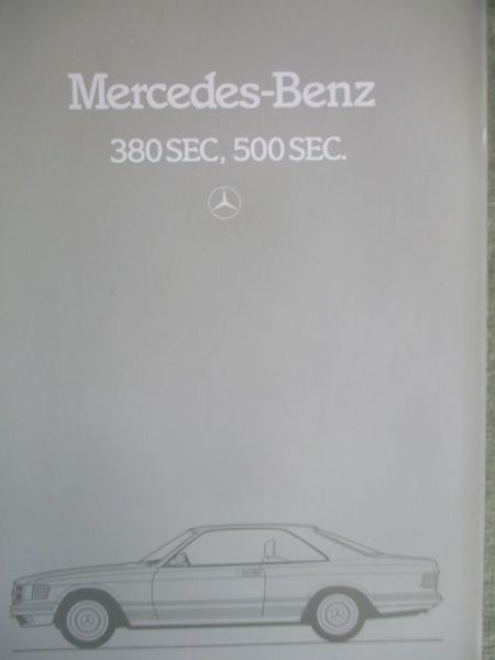 Mercedes Benz 380SEC 500SEC C126 November 1983