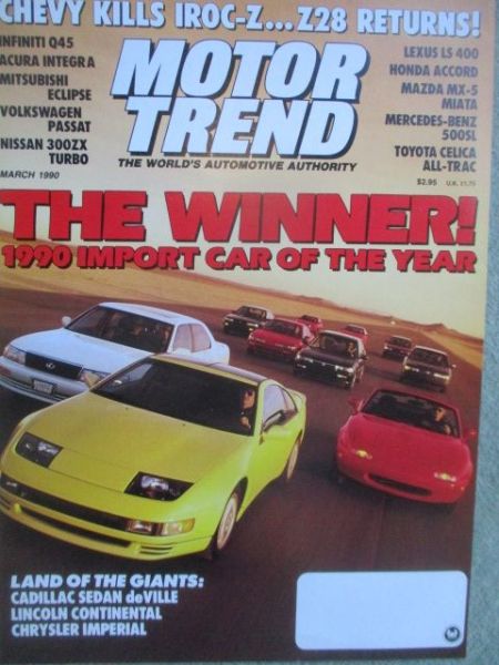 Motor Trend March 1990 Nissan 300 ZX Turbo