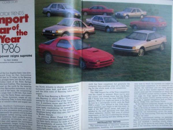 Motor Trend March 1986 Mazda RX-7 Reprint