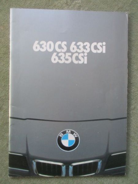 BMW 630CS 633CSI 635CSI E24 Katalog September 1978