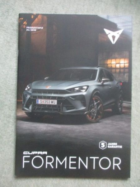 Cupra Formentor Produktinfo April 2026