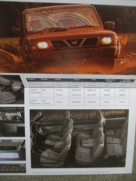 Nissan Range Price List Jan 2000
