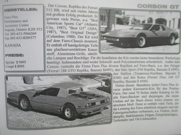 Leo Verlag Replika & Kit Car Katalog 1999