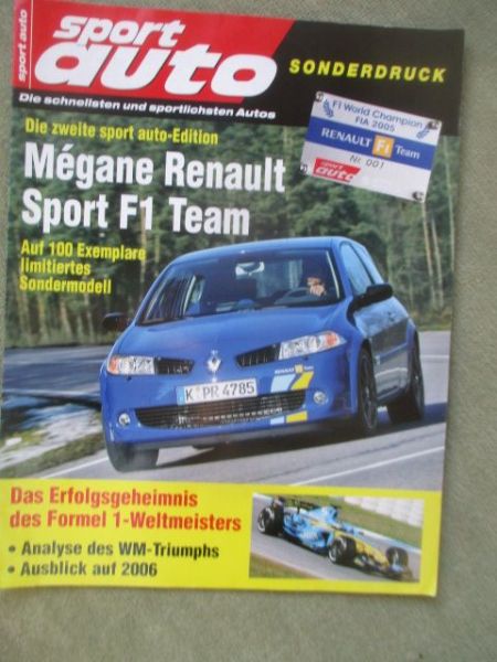 sport auto Mégane Renault Sport F1 Team Sonderdruck