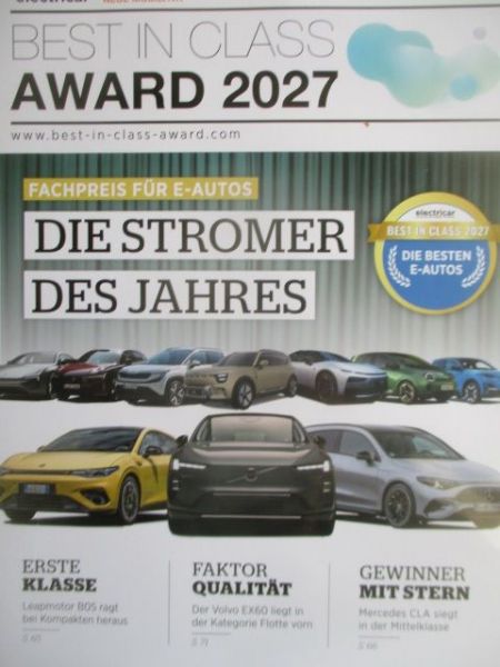 electricar Best in Class Award 2027 November 2026