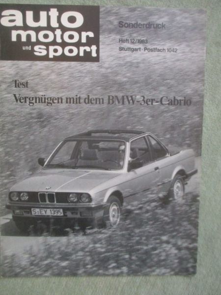 auto motor & sport 12/1983 Test BMW 3er Cabrio Baur TC2