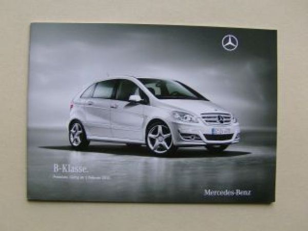 Mercedes Benz B-Klasse Februar 2010 BR245 NEU