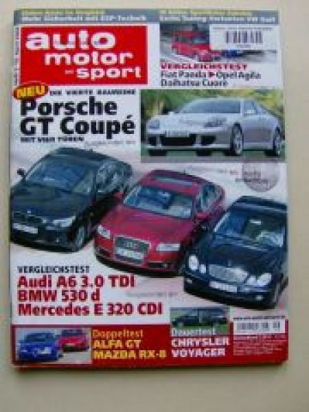 AMS 9/2004 Porsche Panamera, BMW 530d E60,RX-8,Chrysler Voyager