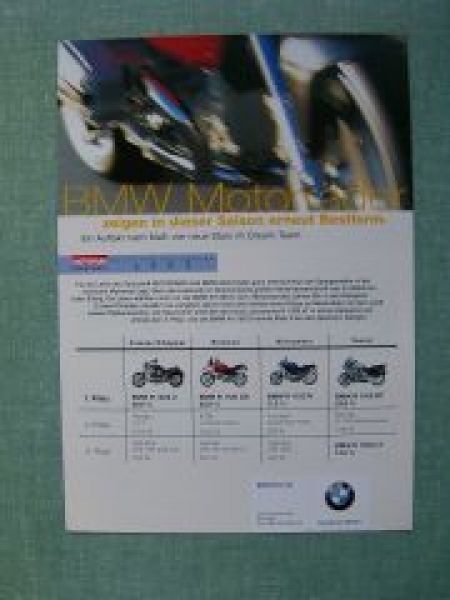 BMW Motorrad leserwahl R1200 C R1100GS 1100R RT Prospekt